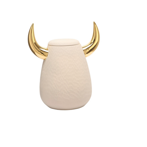 Bosa Bull gold Horn Deckelvase